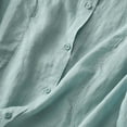 thumbnail image 5 of Utoimkio Women's Cotton Linen Shirt Casual Button Down 3/4 Sleeve Blouses Casual Oversized Tops for Women, 5 of 5