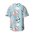 thumbnail image 2 of Gaeub Cute Panda Flying in the Sky Men's Lapel Short Sleeve Shirt, Relaxed Fit Shirt, Soft and Breathable for Outdoors Party Travel - 4X-Large, 2 of 7