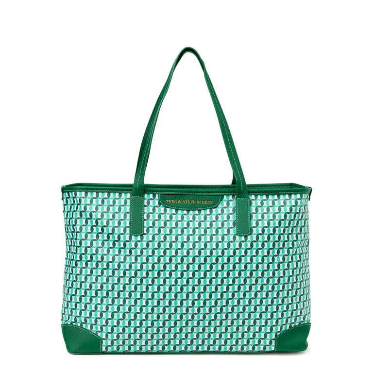 Time and Tru Women's Sustainable Signature Tote and Pouch Set
