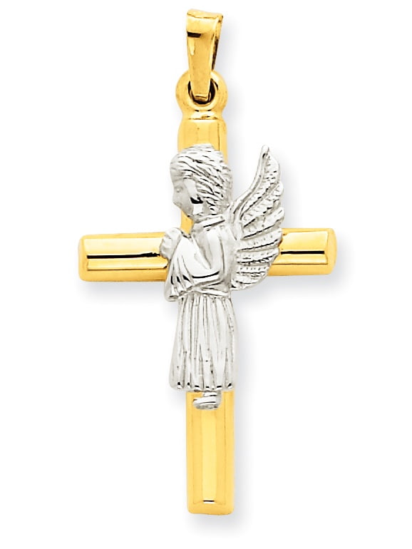 Mia Diamonds 10k Solid Yellow Gold Budded Cross Pendant 30mm x 21mm