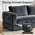 thumbnail image 4 of 55" Convertible Futon Sofa Bed,Folding Boneless Couch with Sleeper Sofa,Fold Out Floor Sofa with Deep Seat,Cloud Corduroy Foldable Mattress Couch for Living Room,Dark Gray, 4 of 8