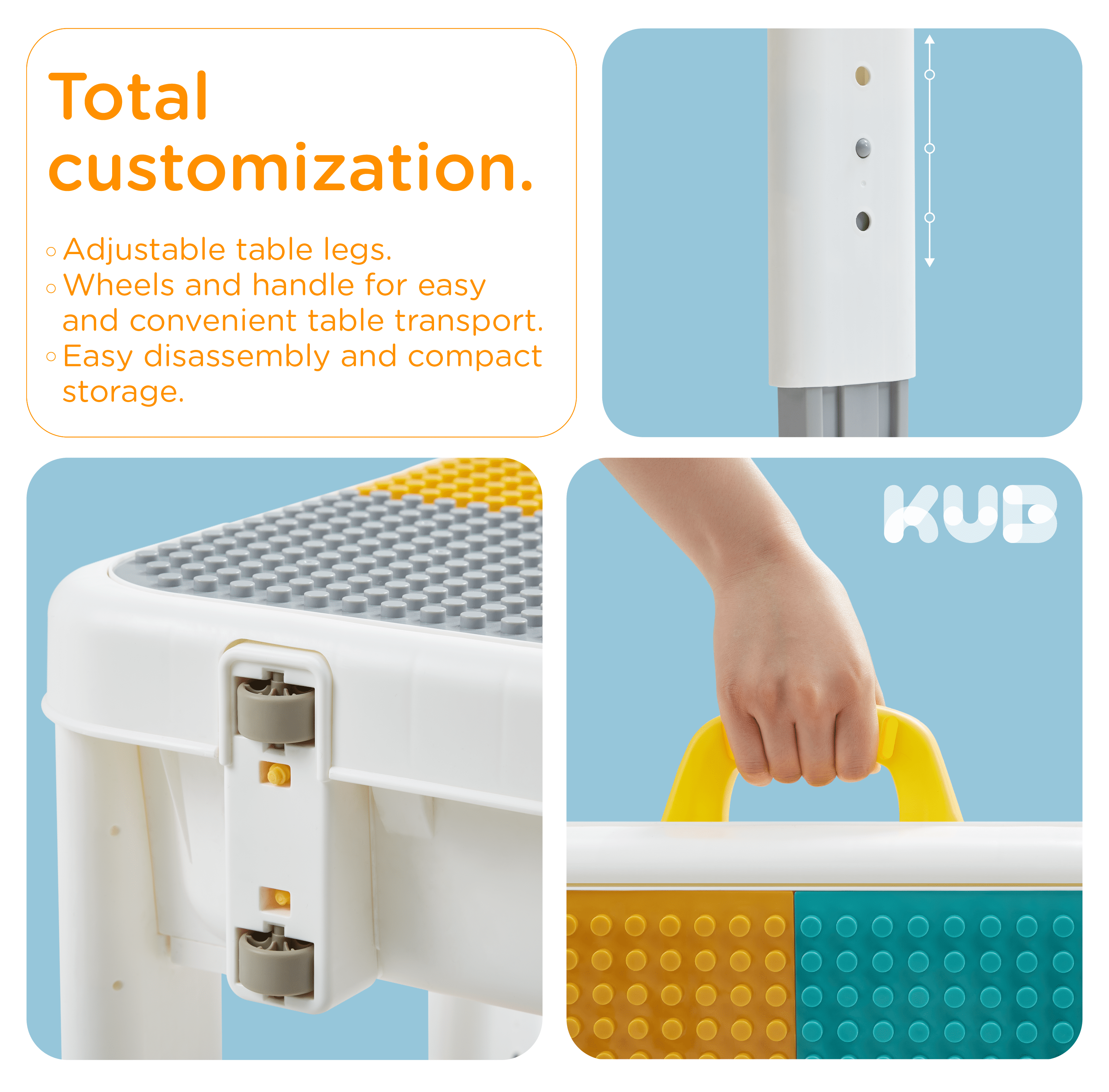 KUB Kids Activity Table and Chair Set, Toddler Learning Play Table Toys
