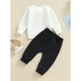 thumbnail image 5 of Elippeo Valentine´s Day Boys 2pcs Outfits 6M 12M 18M 24M 3Y Letter Print Toddler Long Sleeve Sweatshirt and Elastic Casual Pants Suit, 5 of 9