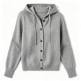 thumbnail image 4 of Luvrsol Cardigan Sweaters for Women Plus Size Hooded Lapel Collar Button Down Knit Jacket Solid Casual Sweater Coat S-3XL, 4 of 4