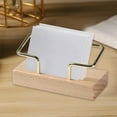 thumbnail image 2 of Yooshoverk Solid Wood Card Holder - Desktop Business Card Organizer Tray - Hotel Reception Office Desk Accessory - Natural Finish (Holds 50 Cards), 2 of 6