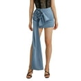 thumbnail image 2 of Biekopu Women Denim Half Dress, Pleated Flower Solid Color Summer Spring Street Party Short Skirt, 2 of 7