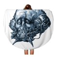 thumbnail image 1 of SIDONKU 60 inch Round Beach Towel Blanket Fantastic Character in Helmet Gas Mask Cyberpunk Steampunk Space Travel Circle Circular Towels Mat Tapestry Beach Throw, 1 of 2