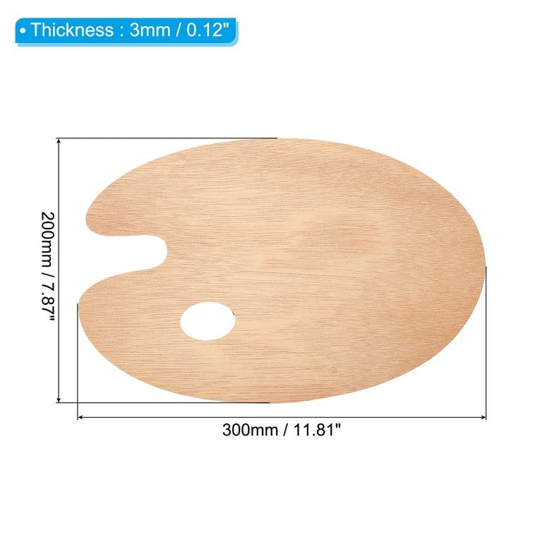 U.S. Art Supply 8 x 12 Large Wooden Oval-Shaped Artist Painting Palette  (Pack of 3) - Wood Paint Mixing Tray - Mix Acrylic, Oil - Kids, Art Students