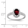 thumbnail image 2 of Auriga 925 Sterling Silver Oval-Cut Garnet and Diamond Engagement Ring Size- 10 for Women, 2 of 6