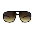 thumbnail image 3 of Mens Luxury Oversize Sport Plastic Racer Sunglasses Tortoise, 3 of 4