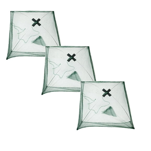 4/3/2/1pcs Fishing Net Foldable Mesh Baits Trap Umbrella Cast Dip Crab Shrimp Minnow Trap Nylon Mesh Trap Cast Safe Catch Landing Net for Fish Shrimp Minnow Crayfish Crab