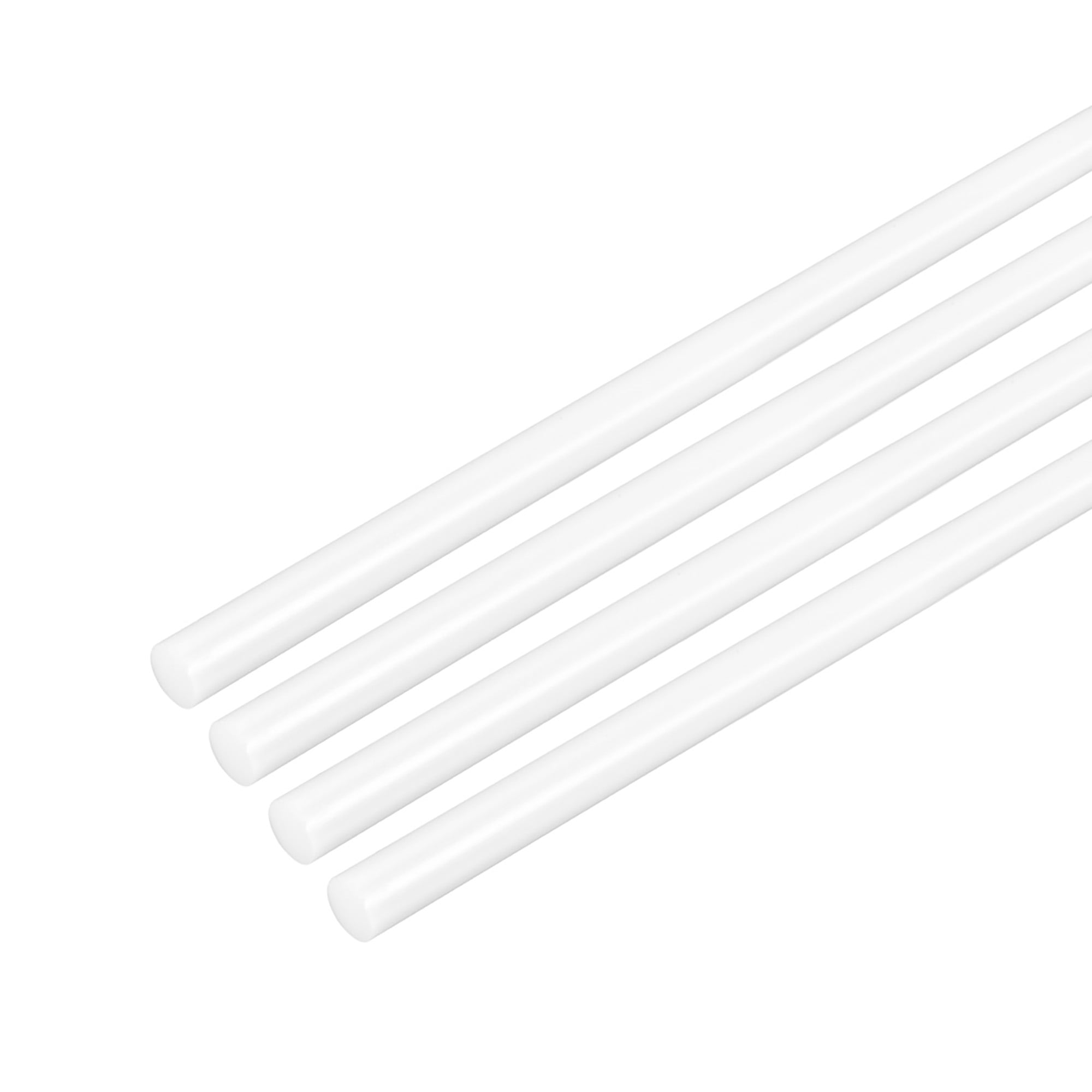 2pcs Round Plastic Rod 1/4 inch Diameter 20 inch Length White POM Polyoxymethylene rods Engineering Plastic Round rods 