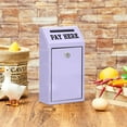 thumbnail image 6 of Safe Cash Box Money Collection Metal Donation Box with Lock Wall Mount Pre Drilled Mailbox Delivery Ballot for Home Office Outdoor Self Serve Stand (Morandi Purple,10.2 x 5.7 x 2.8 Inch), 6 of 12