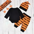 thumbnail image 2 of Kadahis 3Pcs Newborn Infant Baby Halloween Clothes Set Long Sleeve Romper, 2 of 5