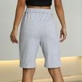 thumbnail image 4 of Inleife Womens Short Pants Fashion Women Elastic Forces Waist Casual Pockets Button Five Cents Pants, 4 of 6