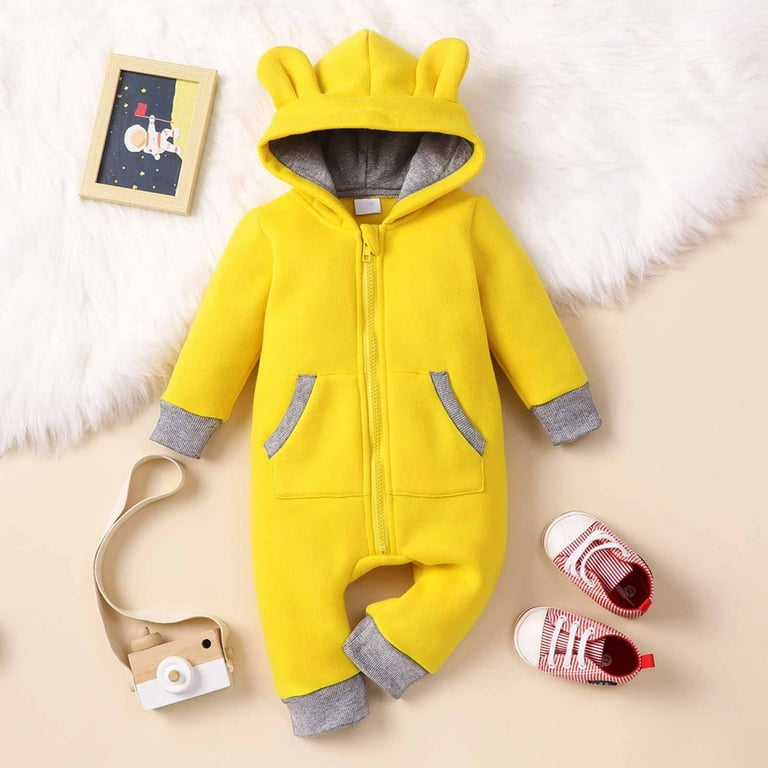 skpabo Jumpsuit Girls Boys Hooded Outfits Romper Thick Coats Warm