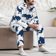 thumbnail image 7 of Honeii Cute Cartoon Dinosaurs Pattern Mens Pajamas Set,2pcs Men's Lounge Long Sleeve Sleep Shirt and Pajama Bottoms Sleepwear Set,Mens Pjs Sets-XX-Large, 7 of 7