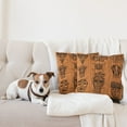 thumbnail image 4 of Ambesonne African Throw Pillow Cover 2 Pack, Native, 20", Charcoal Grey Dark Orange, 4 of 5