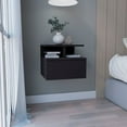 thumbnail image 5 of HomeRoots 12" Black One Drawer Faux Wood Floating Nightstand, 5 of 7