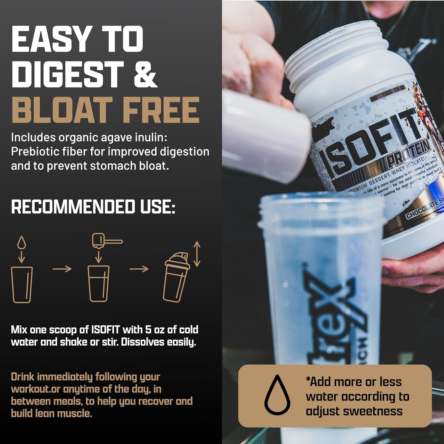 Nutrex Research IsoFit Chocolate Shake – 100% Whey Protein Isolate Powder for Lean Muscle, Recovery & Strength Support 70 Servings