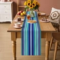 thumbnail image 2 of Mexican Style Table Runner - 60 Inch Long Colorful Mexico Stripes Teal Blue Cotton and Linen Blended Dress Scarves Farmhouse Table Runner for Kitchen Dining, Coffee Table, 13" x 60", 2 of 8