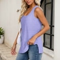 thumbnail image 4 of MIXUE Womens Summer Tops Solid Color Crew Neck Sleeveless Loose T Shirts Daily-Wear,Purple,XL, 4 of 9