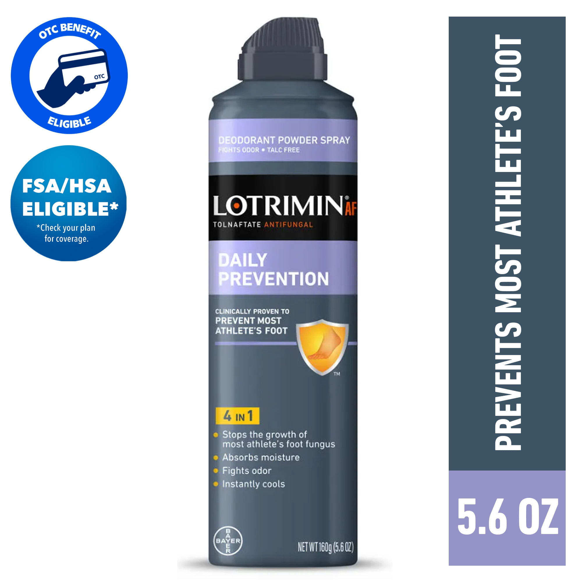 (4 pack) Lotrimin AF Athlete's Foot Daily Prevention Deodorant Powder Spray, 4.6 Ounce