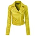 thumbnail image 1 of Made by Olivia Women's Long Sleeve Zipper Closure Moto Biker Faux Leather Jacket, 1 of 7
