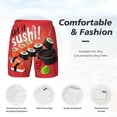 thumbnail image 5 of Balery Sushi Mens Swim Trunks Swim Shorts for Men Quick Dry Inseam Beach Shorts with Compression Liner Pocket-X-Large, 5 of 9
