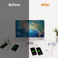 thumbnail image 4 of Multi USB Charger, 6 Port USB Charging Station for Multiple Devices, Phone, Tablet, Power Strip with ON/Off Switch (White), 4 of 7