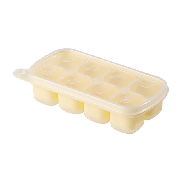 Press-Type Ice Cube Mold with Lid, Stackable Silicone Ice Tray for Freezer - Odor-Resistant & Easy Release