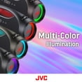 thumbnail image 4 of JVC Altavoz Bluetooth inalámbrico portátil - 120 W con graves profundos de doble woofer, iluminación RGB, Boombox interior/exterior, Bluetooth 5.3, resistente al agua IPX6, USB-C, tiempo de reproducci, 4 of 5