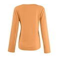 thumbnail image 3 of Inglocry Long Sleeve Shirts for Women Scoop Neck Going Out Slim Basic Tshirts 2025 Trendy Tops Thermal Fall Outfits Orange S, 3 of 8