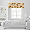 thumbnail image 6 of Wooden Sunflower Window Curtains Set with Valance 3pcs Farmhouse Sunflower Kitchen Curtains Sets Vintage Floral Curtain Drape Short for Bathroom and Bedroom Living Room Window, 6 of 6