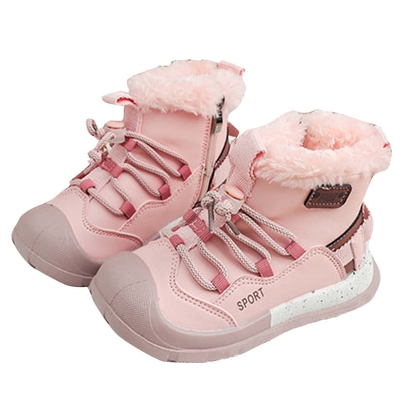 Pink Childrens Ski Boots With Color Block Design And Lining Warm Snow Boots For Girls Waterproof Cozy Fit