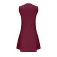 thumbnail image 7 of Htigea Women's Summer Dresses Sleeveless Bow Keyhole Neck Mini Dress Slim Fit Back Zipper Dress for Office Work Everyday Wine,S, 7 of 7