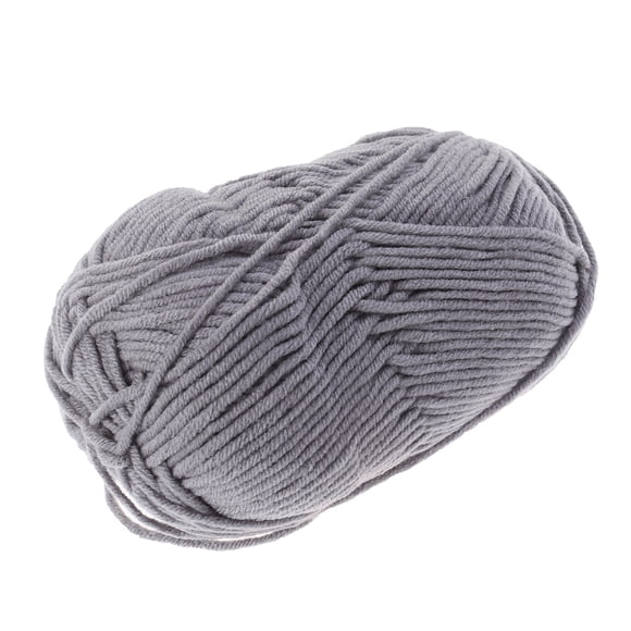 Hilo de algodón de leche de 50 g, grueso, tejido a mano, para tejer a ganchillo, cálido, para suéteres, sombreros, bufandas y manualidades (gris oscuro).