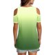 thumbnail image 4 of Puntoco Liquidación de blusas cortas para mujer Blusa de moda con escote en V, hombros descubiertos y manga corta con estampado degradado para mujer, 4 of 5