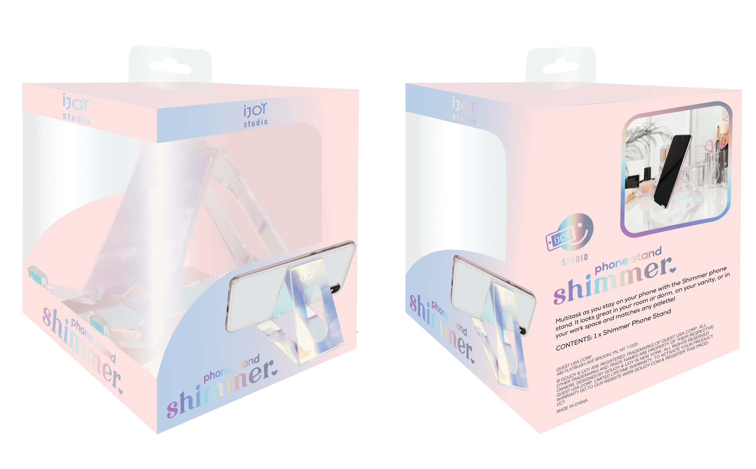 iJoy Shimmer - Holographic Phone Stand and Holder for Desk for iPhone/Samsung/All Other Cell Phones