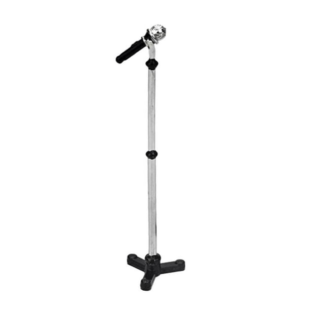 Accesorios para modelos de micrófono en miniatura para casa de muñecas moderna a escala 1/12 Negro