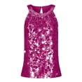 thumbnail image 4 of Outfmvch Womens Camisole Sparkle Tops for Women Athletic Tops for Women Crew Neck Tank Tops for Women Sequin Tops Holiday Party Top Cropped Tank Tops for Women Hot Pink 2xl, 4 of 4
