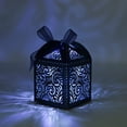 thumbnail image 3 of Cajas de regalo COTOPHER, 100 unidades, cortadas con láser, 5 x 5 x 7,5 cm, con cinta azul marino, 3 of 6