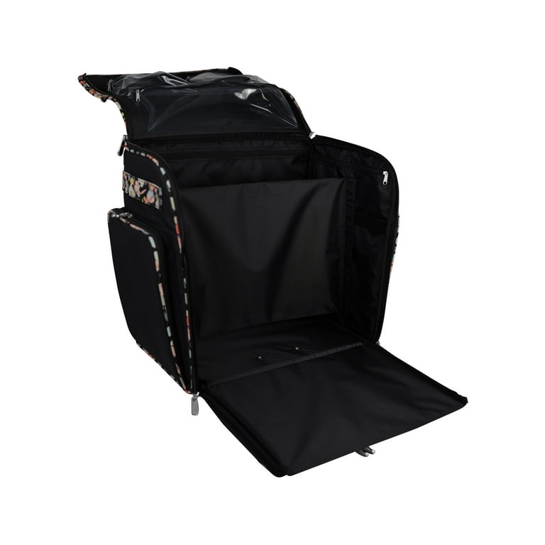 Everything Mary Deluxe Collapsible Rolling Craft Bag, Black