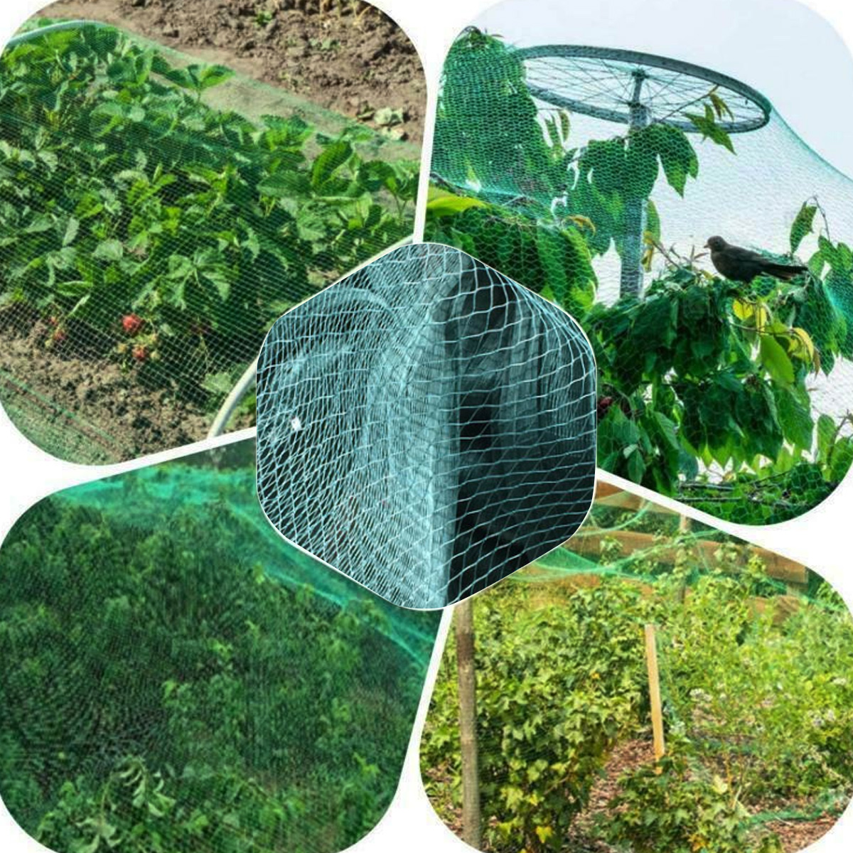 2x5/2x10/2x15M Anti Bird Net Garden Mesh Netting Crop Fruit Plant