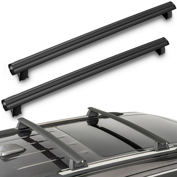 Fit For 2011 2012 2013 2014 2015 2016 2017 2018 Jeep Grand Cherokee OE Black Roof Rack Rail Cross Bar With Key Lock