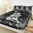 thumbnail image 3 of Castle Fairy Teens Gothic Skeleton 4-Piece Full Size Sheets,Bohemian Flower Bed Sheets,Starry Sky Lightweight Sheet Sets,Luxury Bedroom Decor, 3 of 7