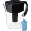 Brita Water Pitcher with 1 Longlast Filter, Large 10 Cup, Black