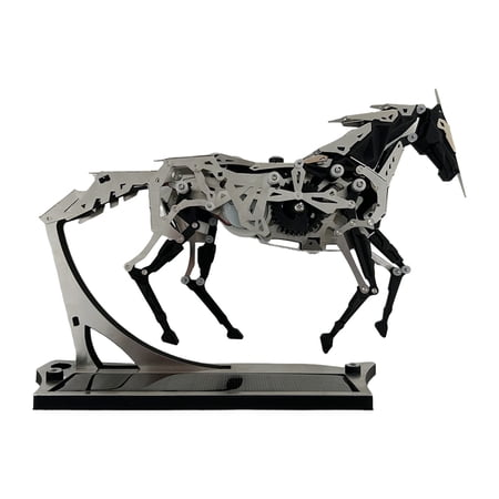 Solar-Powered Mechanical Horse 3D Metal Building Set, DIY Assembly Kit with Precision Transmission Structure, Collectible Decor & Gift for Home(Ty1)
