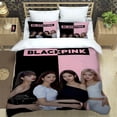 thumbnail image 4 of Juego de ropa de cama con estampado de grupo idol coreano, suministros de cama exquisitos, funda nórdica, edredón, juego de cama de lujo, negro-rosa, 4 of 4