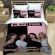 thumbnail image 4 of Juego de ropa de cama con estampado de grupo idol coreano, suministros de cama exquisitos, funda nórdica, edredón, juego de cama de lujo, negro-rosa, 4 of 4